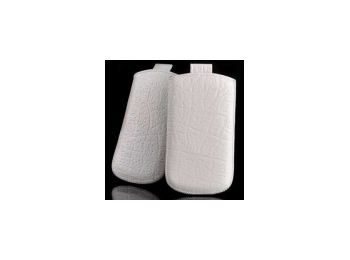 Telone Special Croco álló kihúzhatós bőrtok Apple iPhone 5 méretű fehér**