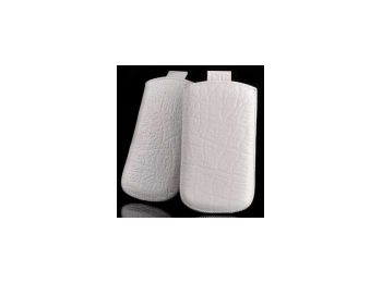 Telone Special Croco álló kihúzhatós bőrtok Nokia E52, Asha 206 méretű fehér**
