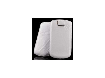 Telone Special Creased álló kihúzhatós bőrtok Samsung S5610 méretű fehér**