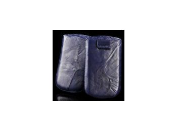 Telone Special Creased álló kihúzhatós bőrtok Sony Ericsson LT26 Xperia S méretű kék**