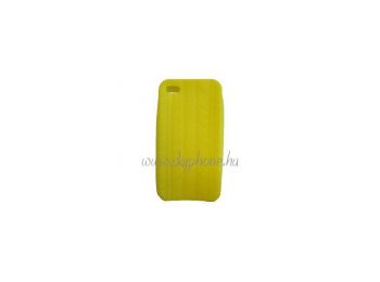 Apple iPhone 4, 4S szilikon tok gumi mintás sárga (2)*