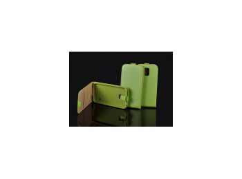 Telone Pocket Slim lefelé nyíló fényes bőrbevonatos fliptok Nokia Lumia 830-hoz zöld*