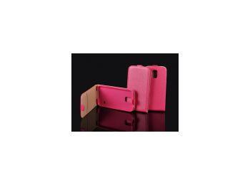 Telone Pocket Slim lefelé nyíló fényes bőrbevonatos fliptok Samsung G850 Galaxy Alpha-hoz pink*