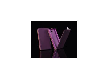 Telone Pocket Slim lefelé nyíló fényes bőrbevonatos fliptok Alcatel OT-5050 Pop S3-hoz lila*