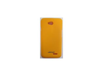 Jekod Super Cool matt műanyag hátlaptok kijelzővédő fóliával LG D320 Optimus L70-hez sárga*