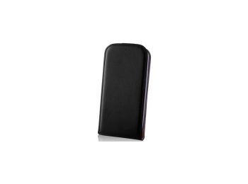 TFO DeLuxe lefelé nyíló bőrbevonatos fliptok kártyatartóval Samsung G800 Galaxy S5 mini-hez fekete (GSM008370)*