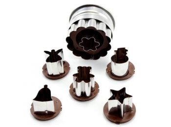 6 cserélhető közepű linzer forma angyalka, harang