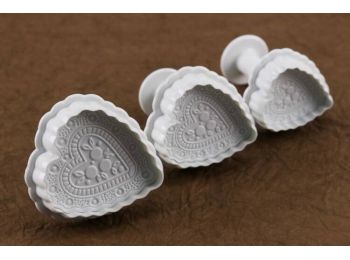 Mintás szív fondant kiszúró közepes méret