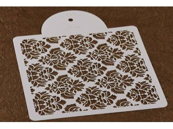 Barokk rózsa mintás torta stencil