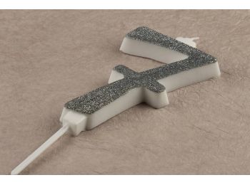 Óriás ezüst csillámos 7 számgyertya