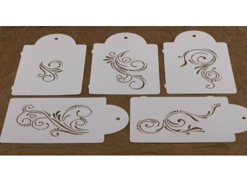 5 -féle íves és pöttyös mintás tortastencil