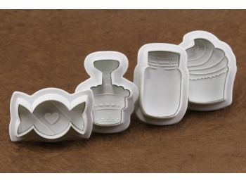 Édességek 4 részes rugós fondant kiszúró készlet