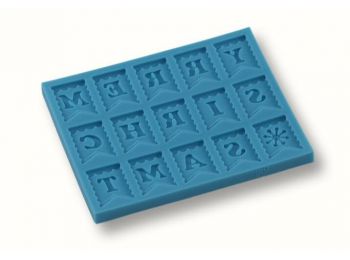 Merry Christmas zászlók betűkkel szilikon fondant formáz