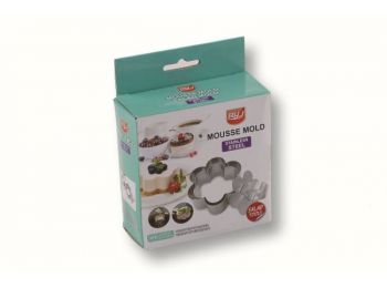 Virág alakú rozsdamentes tálaló gyűrű készlet