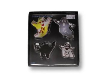 4 részes fém Halloween süti kiszúró készlet (szellem, 