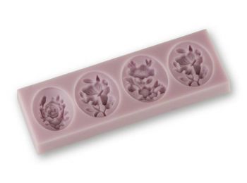 4 virágos medál szilikon fondant forma