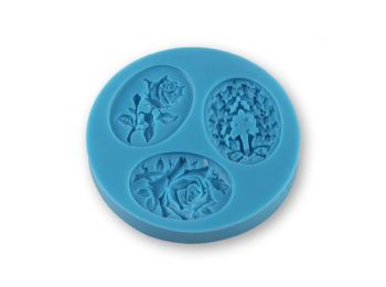 3 rózsás medál fondant szilikon forma