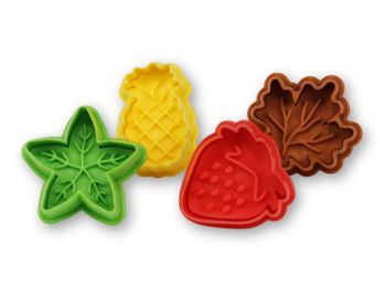 Gyümölcs és levél alakú keksz és fondant kiszúró