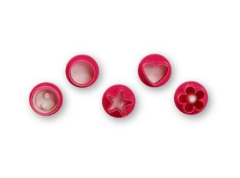 5 részes virág, csillag, szív, kör és gomb alakú rugó