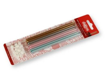 Gyöngyház metál szálgyertya (16 db)