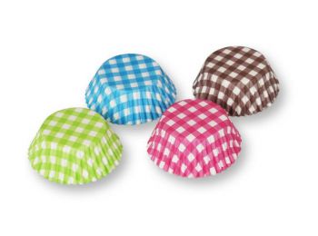 4 színű kockás 100 db-os muffin papír