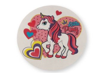 Rózsaszín szíves unikornis tortaostya