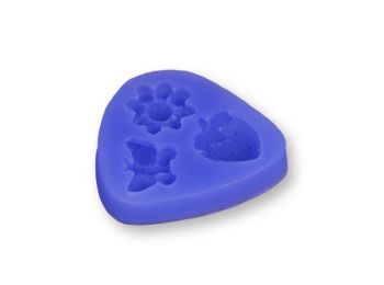 Eper, pillangó és virág szilikon fondant formázó