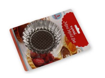 3 részes 8,5 cm-es tartelette sütőforma készlet