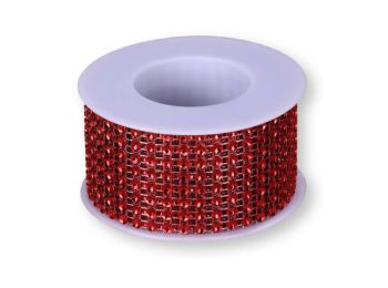 3,8 cm széles piros strassz szalag tortára
