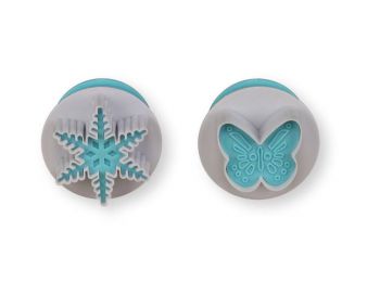 2 részes rugós pillangó és hópehely fondant kiszúró