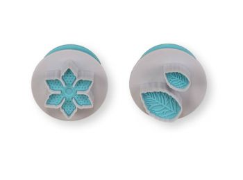 2 részes rugós levél és virág fondant kiszúró