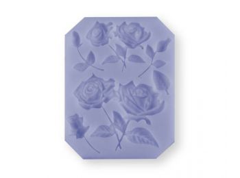 Rózsaszálak levelekkel szilikon fondant formázó