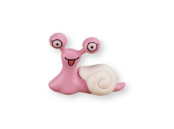 Mini rózsaszín csiga műanyag tortadísz szülinapi tortá