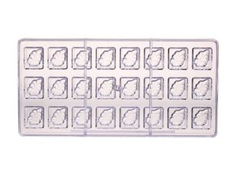 Kakaóbab mintás négyzet alakú polikarbonát bonbon forma