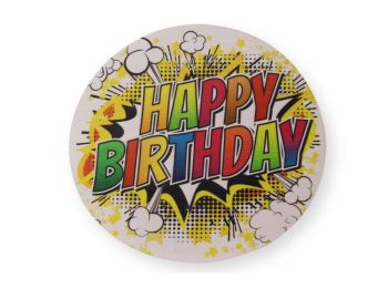 Színes HAPPY BIRTHDAY feliratos tortaostya