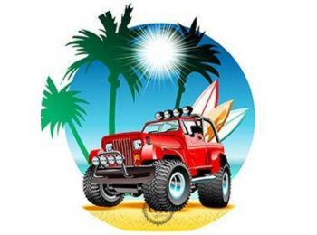 Terepjáró a tengerparton tortaostya