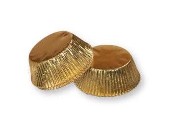 40 db arany színű fényes muffin papír