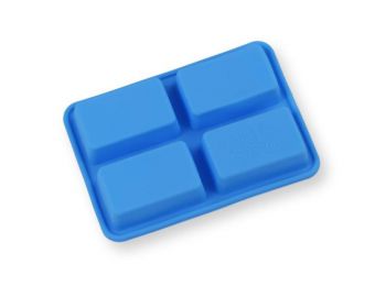 Kis méretű, 4 adagos szilikon téglatest alakú sütőform