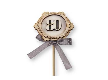 80. szülinapra 2 db masnis tortabeszúró