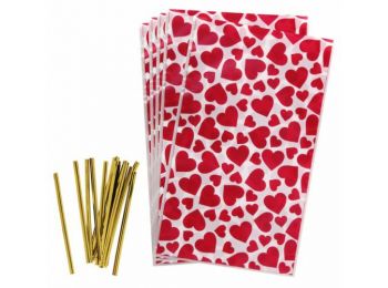 16 db Zenker szívecskés bonbon tasak kötözővel