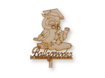 Natúr fa Ballagásodra feliratos baglyos ballagási sziluet