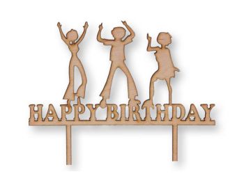 Natúr fa bulizós Happy Birthday feliratos tortadísz szilu