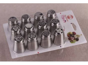 12 részes nagy méretű orosz díszítőcső készlet virá