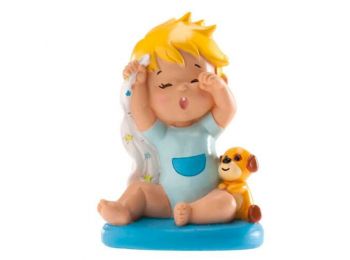 Ásító fiúbaba keresztelő tortadísz