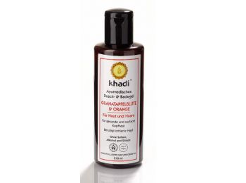 Khadi Ayurvédikus fürdő- és tusológél Gránátalmavirág és Narancs bőrre és hajra, 210 ml