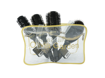 Olivia Garden Ceramic+Ion fekete hajkefe szett