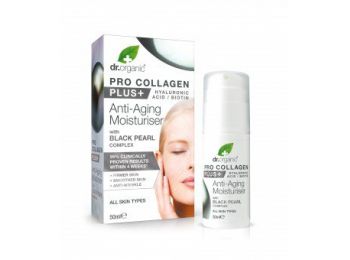 Dr Organic Pro Collagen Anti-Aging hidratáló arckrém fekete gyönggyel, 50 ml