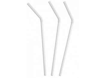 Hajlítható fehér szívószál 1000db/cs