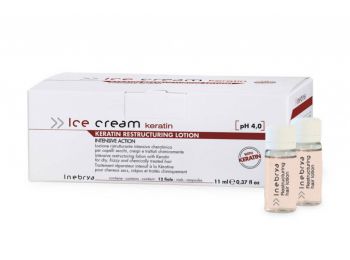 Inebrya Ice Cream Keratin intenzív hajújraépítő ampulla, 12 x 11 ml