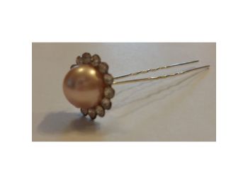 Byou púder rózsaszín gyöngy hajtű strasszkövekkel, 1 d